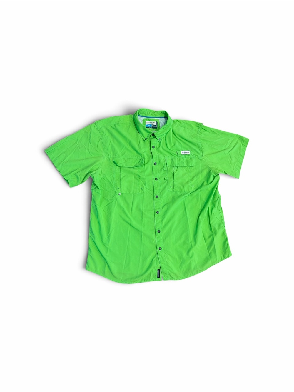 Magellan Men’s Short Sleeve Fishing Shirt relaxed fit Neon Green 2XL